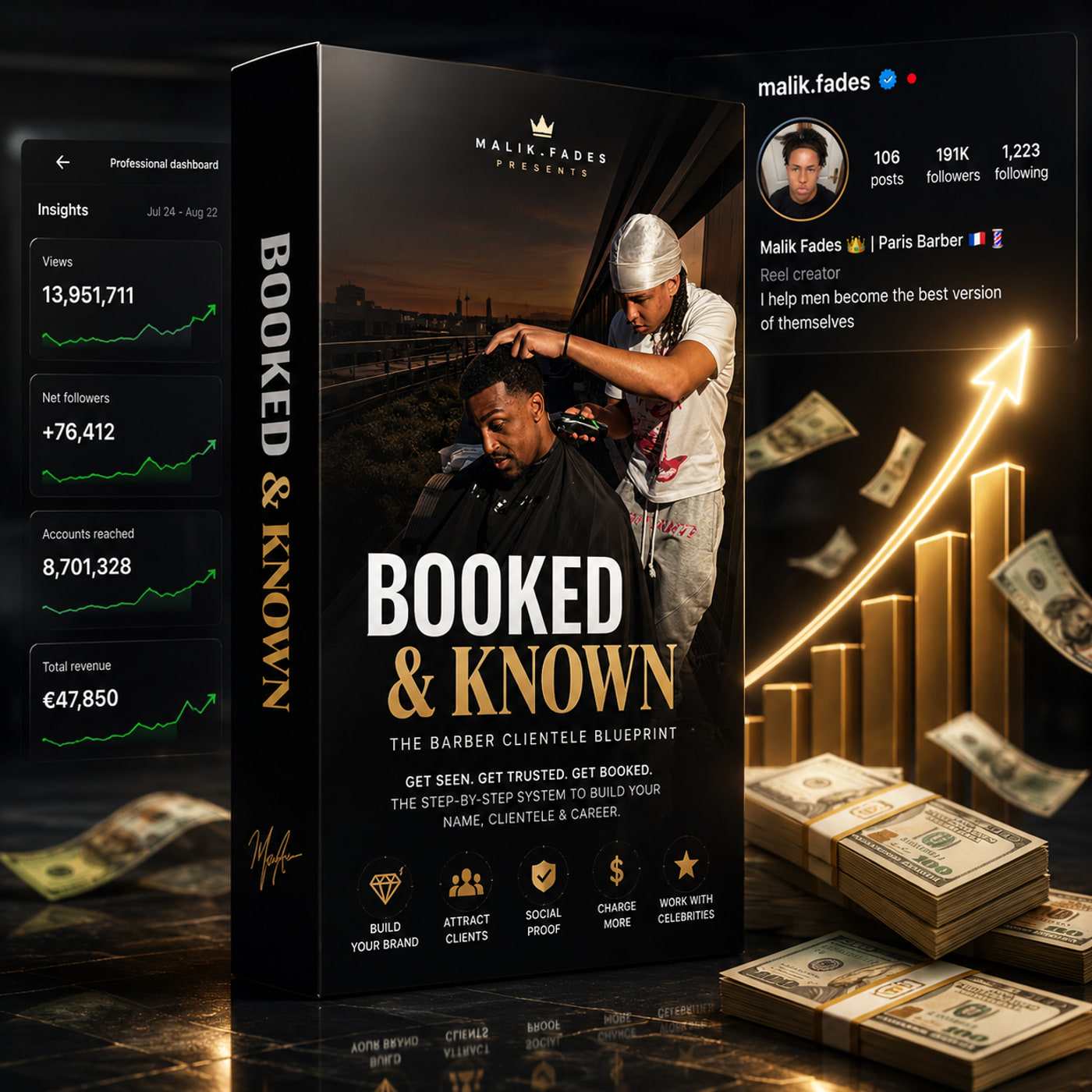 Booked & Known — The Barber Clientele Blueprint. Get seen, get trusted, get booked.
